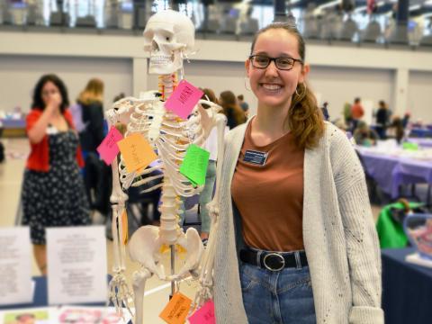 grace roy with skeleton
